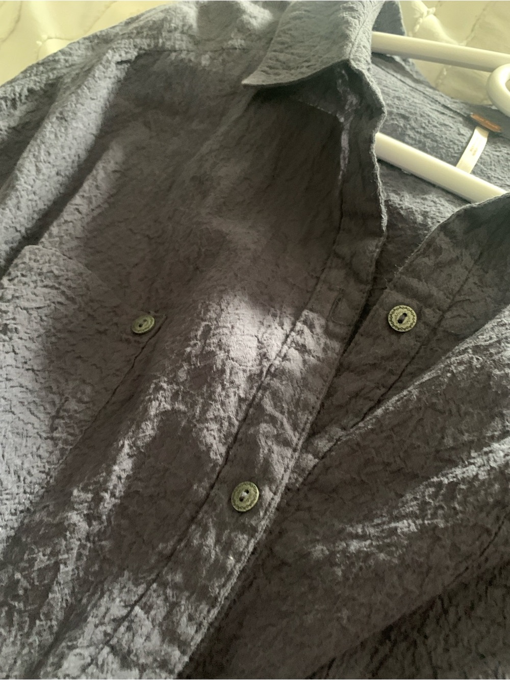 Free People Relaxed Waffle Knit Button-Down Top - Blue grey - Picture 8 of 8